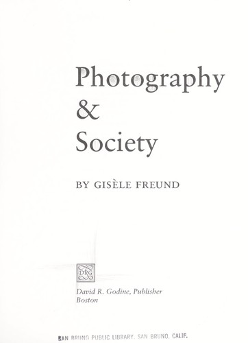 Cover of Photography & Society by Gisèle Freund